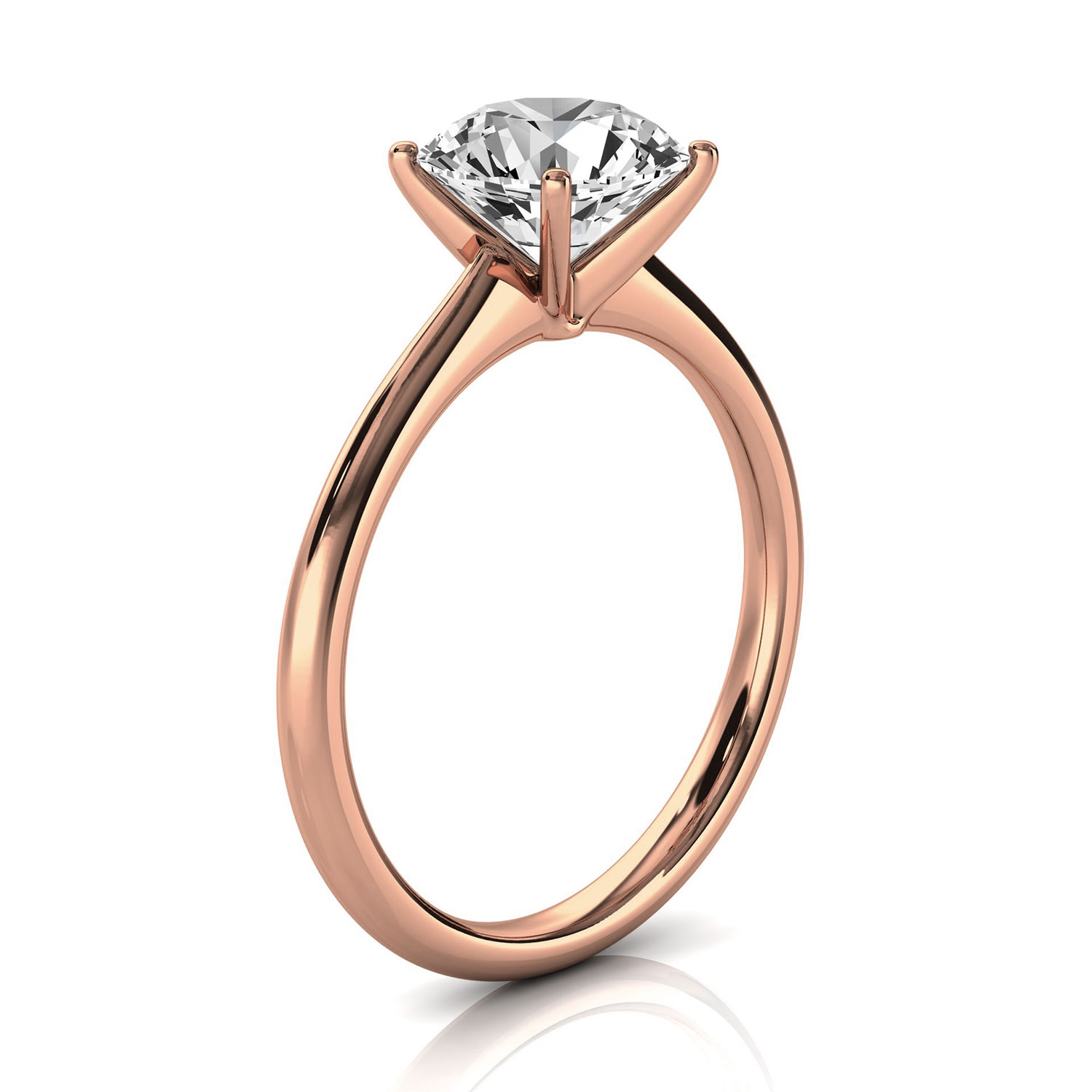 14K Rose Gold Reli 2 MM Solitaire Ring